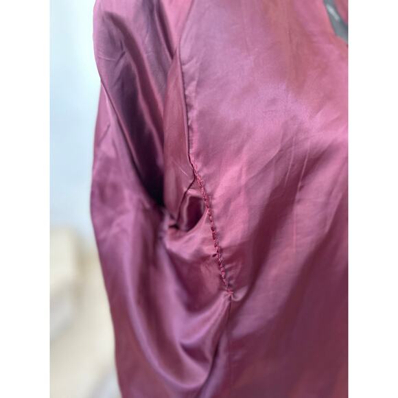 Talbots Burgundy Red Button Front Knee Length Peacoat - Picture 8 of 9